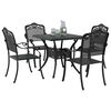 vidaXL Ensemble de tables de jardin 5 pcs Noir Aluminium coul&eacute;