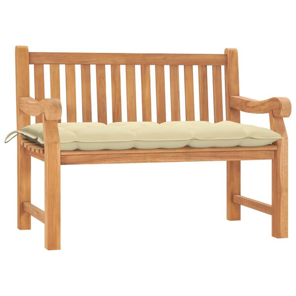 vidaXL Banc de jardin avec coussin 120 cm Bois de teck massif