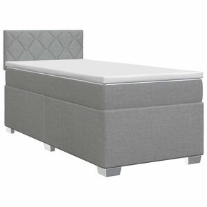 vidaXL Lit boxspring avec matelas Gris clair 90 x 190 cm Tissu