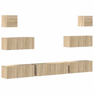 vidaXL Ensemble de meubles TV 7 pcs Ch&ecirc;ne sonoma Bois d'ing&eacute;nierie