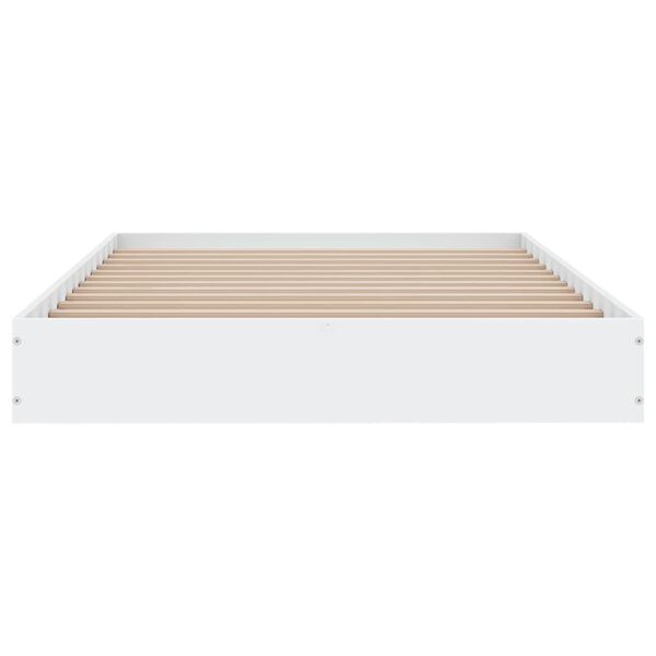 vidaXL Cadre de lit sans matelas blanc 100x200 cm bois d'ing&eacute;nierie