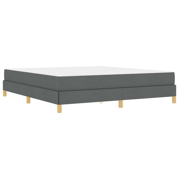 vidaXL Lit &agrave; ressorts avec matelas Gris fonc&eacute; 180 x 200 cm tissu