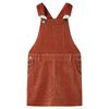 Robe salopette pour enfants velours c&ocirc;tel&eacute; cognac 128