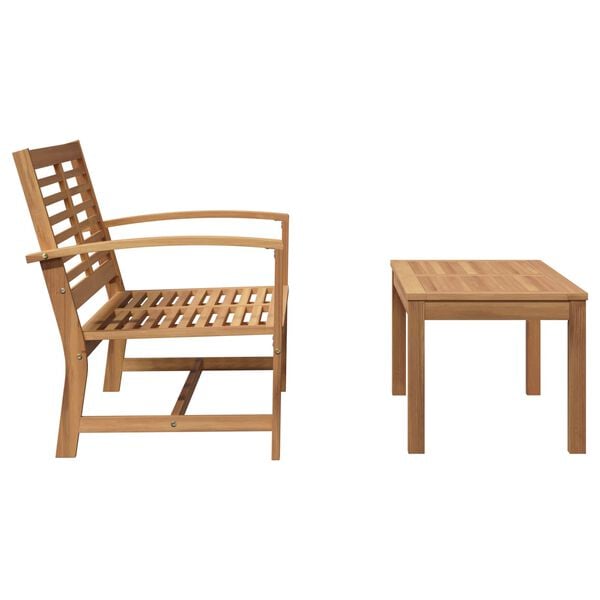 vidaXL banc 2 pcs Marron Bois de teck massif
