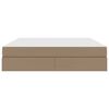 vidaXL Lit avec rangement et matelas 2 pcs Cappuccino Cuir