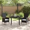 vidaXL Ensemble de salle &agrave; manger pour jardin avec coussin 3 pcs Noir