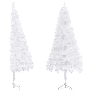 vidaXL Sapin de No&euml;l artificiel d'angle Blanc 240 cm PVC