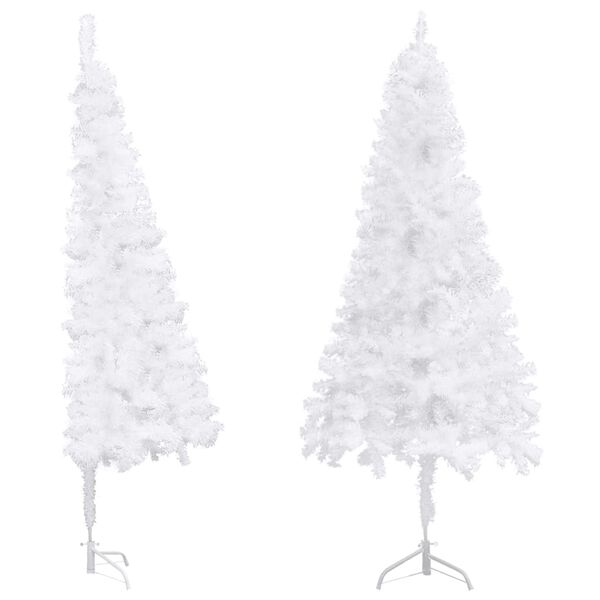 vidaXL Sapin de No&euml;l artificiel d'angle Blanc 240 cm PVC