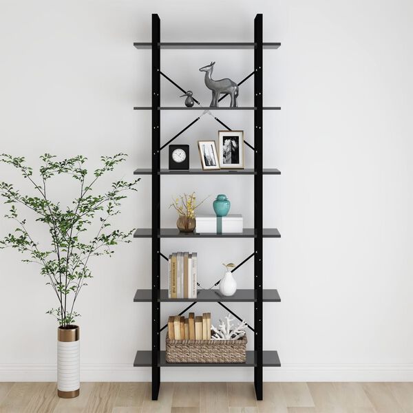 vidaXL Armoire haute Gris 80x30x210 cm Bois d'ing&eacute;nierie