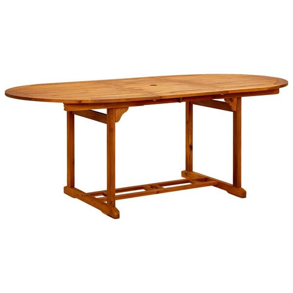 vidaXL Table de jardin (150-200)x100x75 cm Bois d'acacia massif