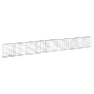 vidaXL Panier gabion avec couvercle 900x50x100 cm fer galvanis&eacute;