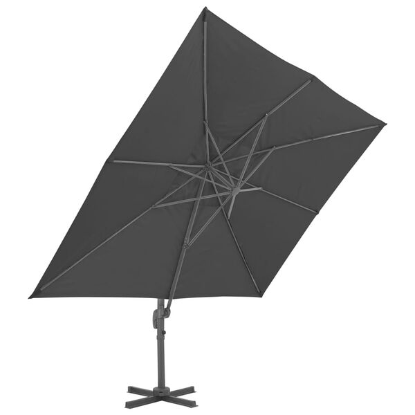 vidaXL Parasol de jardin d&eacute;port&eacute; avec m&acirc;t en aluminium 400 x 300 cm Anthracite