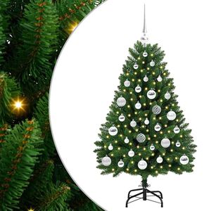 vidaXL Sapin de No&euml;l artificiel avec 150 LED Vert 120 cm PVC et m&eacute;tal