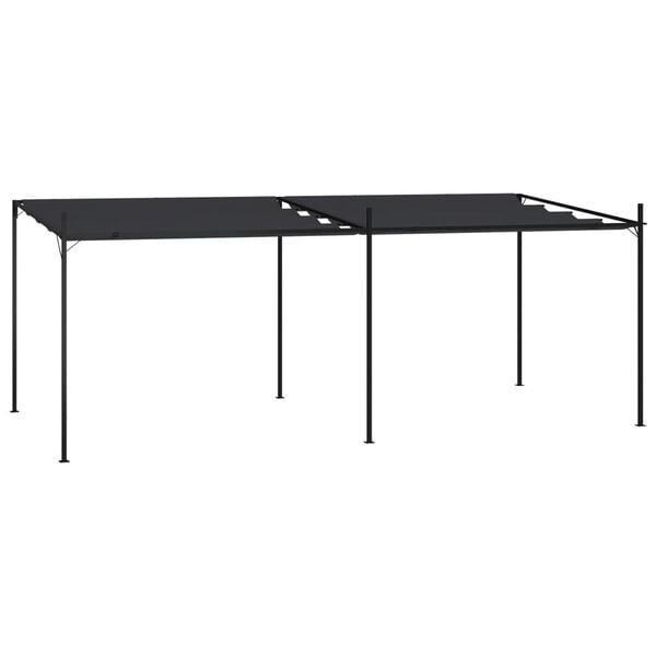 vidaXL Belv&eacute;d&egrave;re avec toit r&eacute;tractable 600x300x233 cm Anthracite
