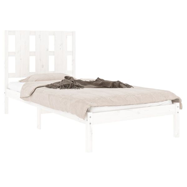 vidaXL Cadre de lit sans matelas blanc 75x190 cm bois massif