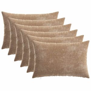 vidaXL Housse de coussin 6 pc HEERLEN Marron 30 x 50 cm Tissu Chenille