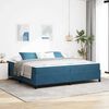 vidaXL Cadre de lit avec matelas Bleu fonc&eacute; 200 x 200 cm tissu