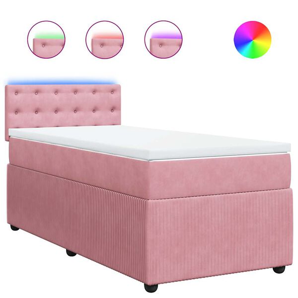 vidaXL Sommier &agrave; lattes de lit et matelas Rose 80x200 cm Velours