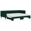 vidaXL Lit de jour avec gigogne et matelas vert fonc&eacute; 90x200cm velours