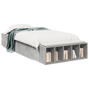 vidaXL Cadre de lit sans matelas gris b&eacute;ton 90x200 cm