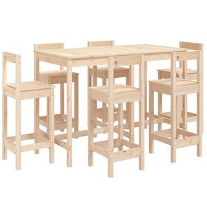 vidaXL Ensemble de bar de jardin 7 pcs Bois de pin massif