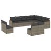 vidaXL Salon de jardin avec coussins 12 pcs gris r&eacute;sine tress&eacute;e