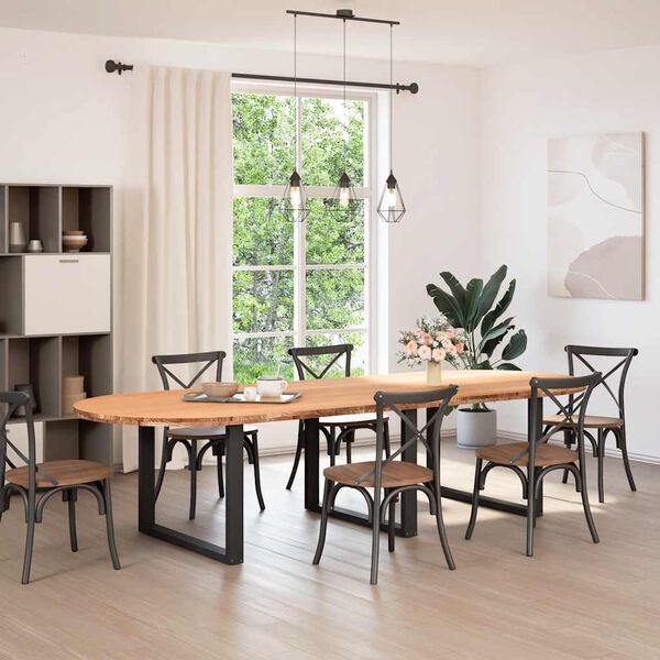 vidaXL Dessus de table 320x120x4 cm bois de ch&ecirc;ne massif ovale