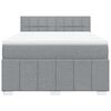 vidaXL Sommier &agrave; lattes de lit avec matelas Gris clair 160x200cm Tissu