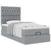 vidaXL Cadre de lit ottoman et matelas gris clair 90x190 cm tissu
