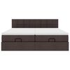 VidaXL Cadre de lit ottoman avec matelas marron foncé 180x200 cm tissu