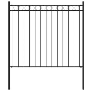 vidaXL Cl&ocirc;ture de jardin ASSEN en acier noir 1,7&nbsp;x&nbsp;0,8&nbsp;m