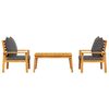 vidaXL Salon de jardin 3 pcs avec coussins bois massif d'acacia