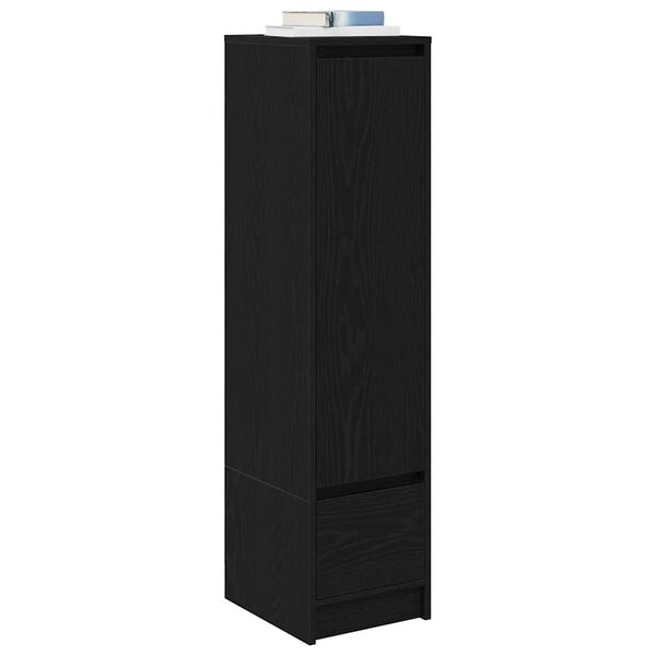 vidaXL Buffet haut chêne noir 29,5x34x119,5 cm bois d'ingénierie