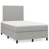 vidaXL Sommier &agrave; lattes de lit et matelas gris clair 120x190 cm tissu