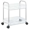 vidaXL Chariot de rangement &agrave; 2 niveaux transparent acrylique