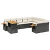 vidaXL Salon de jardin 10 pcs avec coussins noir r&eacute;sine tress&eacute;e