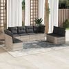 vidaXL Salon de jardin 8 pcs avec coussins gris clair r&eacute;sine tress&eacute;e