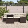 vidaXL Ensemble de canap&eacute; de jardin 6 pcs Marron Poly Rattan