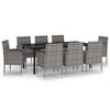 vidaXL Ensemble &agrave; manger de jardin 9 pcs Anthracite