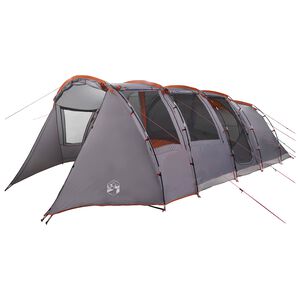 vidaXL Tente tunnel Gris et orange 675 x 392 x 210 cm