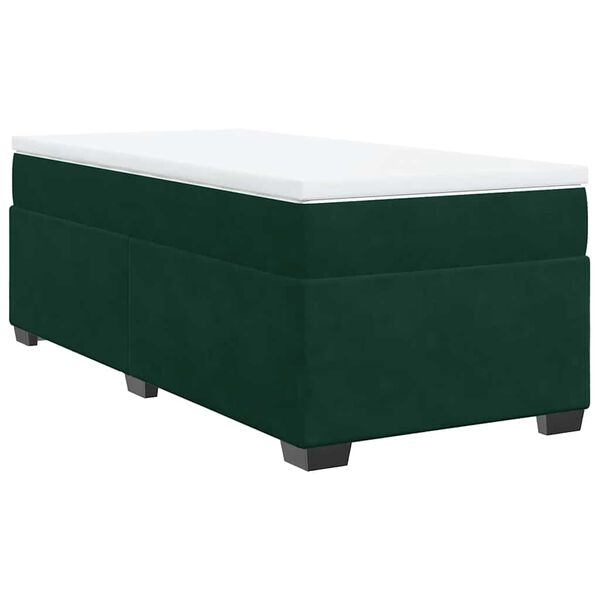 vidaXL Sommier &agrave; lattes de lit avec matelas Vert fonc&eacute; 100x200 cm