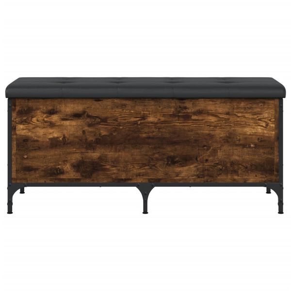 vidaXL Banc de rangement ch&ecirc;ne fum&eacute; 102x42x45 cm bois d'ing&eacute;nierie