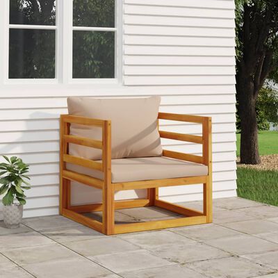 vidaXL Chaise de jardin avec coussins taupe bois massif d'acacia