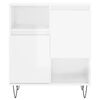vidaXL Buffets 3 pcs blanc brillant bois d'ing&eacute;nierie