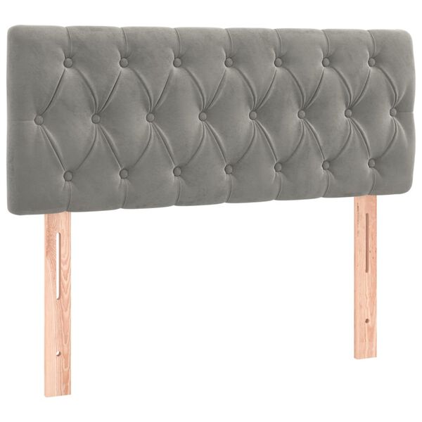 vidaXL Tête de lit à LED Gris clair 90x7x78/88 cm Velours