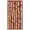 vidaXL D&eacute;coration murale jardin 105x55 cm acier corten design bambou