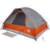 vidaXL Tente de camping &agrave; d&ocirc;me 4 personnes gris et orange imperm&eacute;able