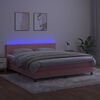 vidaXL Sommier &agrave; lattes de lit avec matelas et LED Rose 160x200 cm
