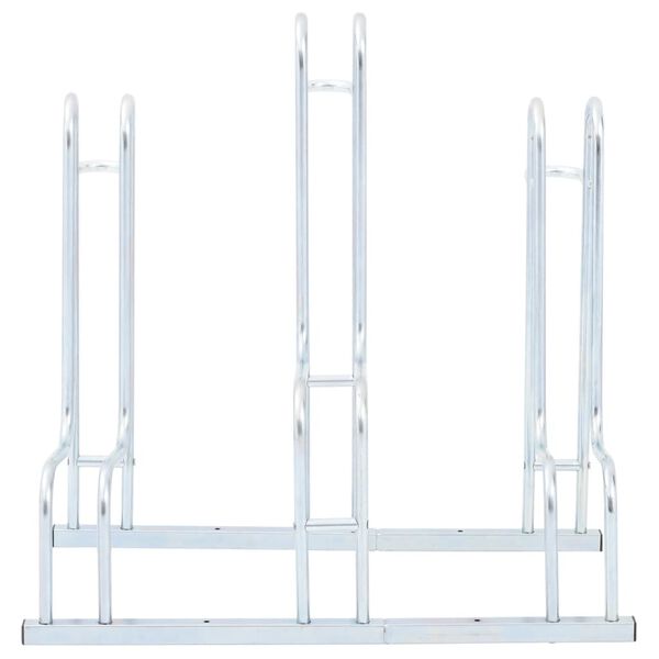 vidaXL Support de vélo au sol autoportant pour 3 vélos acier galvanisé