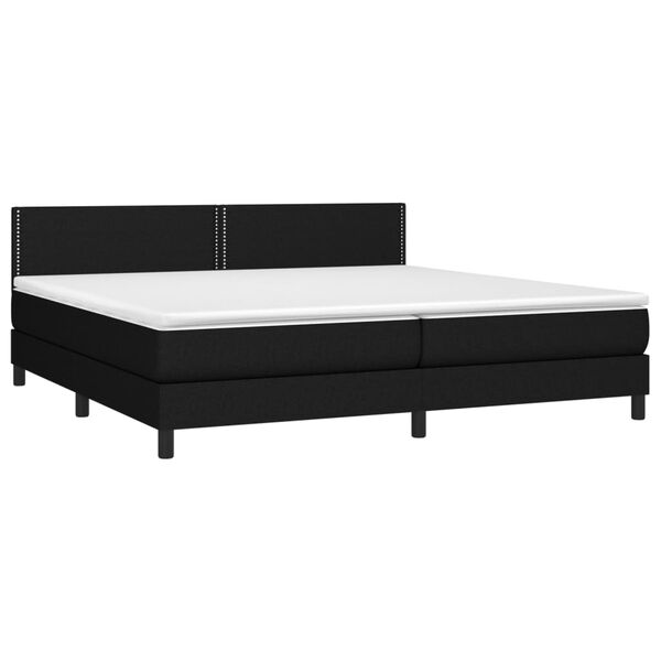 vidaXL Sommier &agrave; lattes de lit avec matelas Noir 200x200 cm Tissu